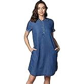 Buy StyleStone Women's Knee Length Dress (3407KnotSlvDrsS, Blue, Small ...