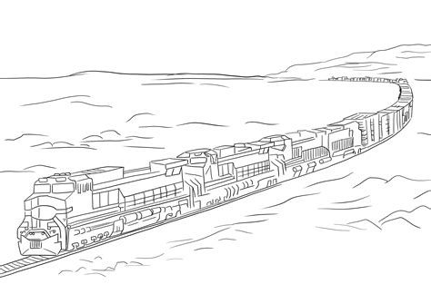 Freight Train simple to download or print images to color for kids