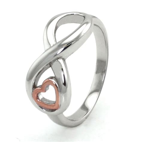 Tioneer Sterling Silver Rose Gold Heart Infinity Promise India | Ubuy