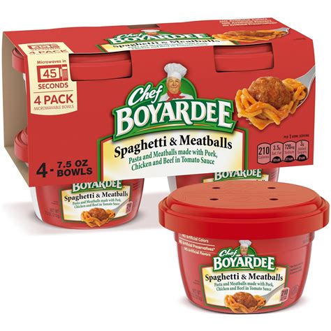 Amazon.com : Chef Boyardee Spaghetti & Meatballs, Microwave Meal, 7.5 ...