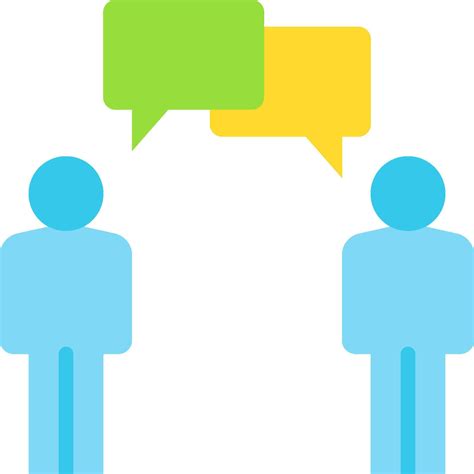 Two people talking with speech bubbles 51409060 Vector Art at Vecteezy