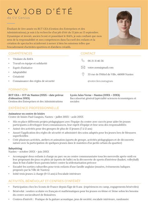 CV job d'été – Exemple et conseils de rédaction