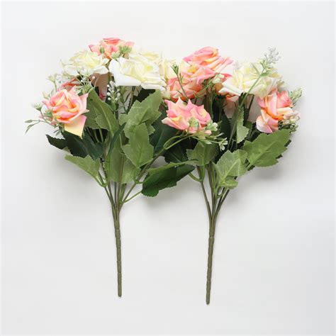 Artificial Rose Flowers Bunch (Without Vase Pot) (13 inch) Great ...