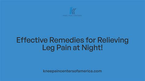Pain in Both Legs From Knees Down at Night