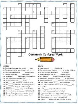 Commonly Confused Words Crossword Puzzle & Word Search Combo | TPT