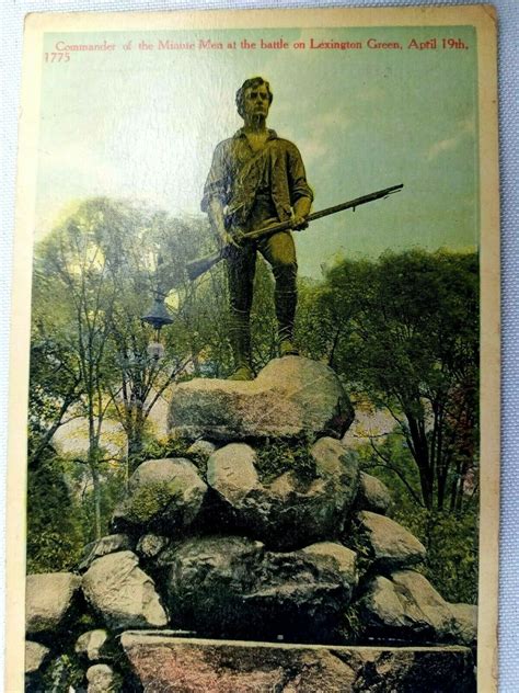 Vintage Postcard 1910 Statue of Capt John Parker Battle of Lexington MA ...