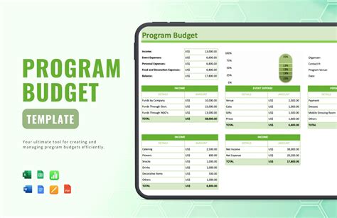 Image result for Program Management Budget Example