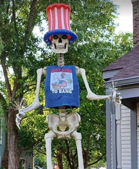 12 foot skeleton 4th of July | Scary halloween decorations, Skeleton ...