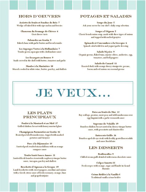 French Food Restaurant Menu - MustHaveMenus | Teaching french, How to ...