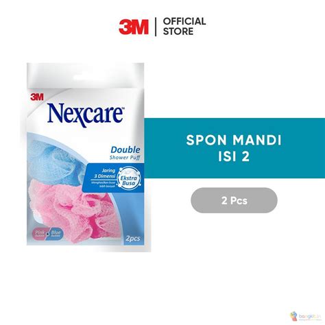 3M™ Nexcare™ Double Shower Puff, Spons Mandi, Spon mandi jaring 3 ...