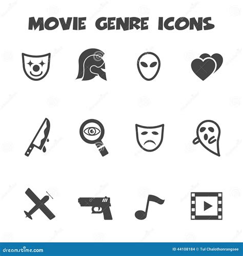 Movie Genre Icons. Vector Flat Isolated Symbols Set For Cinema ...