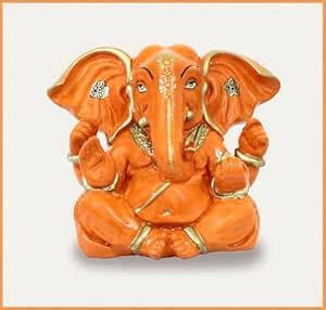 Buy Copperhoard Ganesha Murti | Resin Orange 4.2 Inches | for Home ...