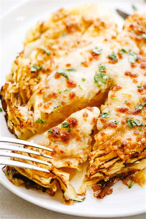 Cheesy Baked Cabbage Steaks Recipe – How to Roast Cabbage Steaks ...