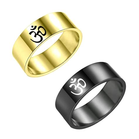 Buy University Trendz Black & Gold Stainless Steel Sacred Om Symbol ...