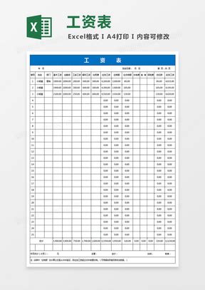 工资表表格Excel模板下载_熊猫办公