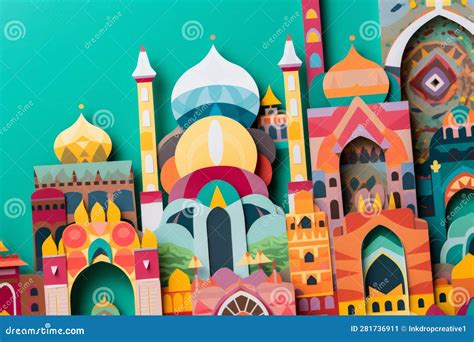 A Traditional Islamic Religious Mosque Building Made from Paper Cutout ...