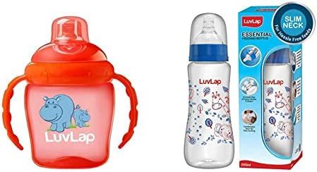 Buy Luvlap Hippo Sipper, 225ml with Slim Neck Feeding Bottle, 250ml ...