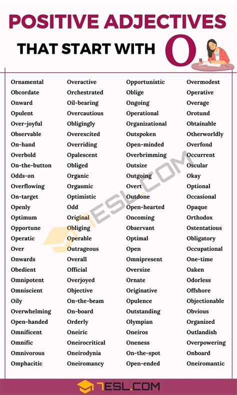100+ Positive Adjectives Starting with O to Describe Someone ...