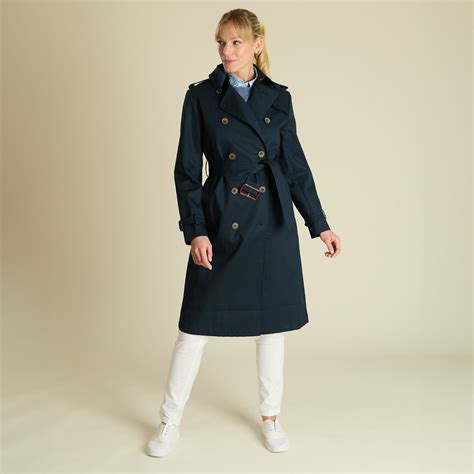 Navy Classic Belted Trench Coat | Ladies Country Clothing | Cordings