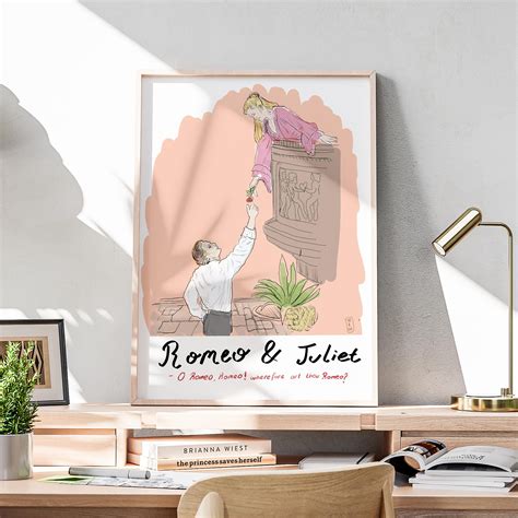 Hand Draw Poster, Romeo and Juliet Art Print, Shakespeare Wall Art ...