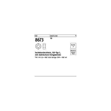 ISO 8673 Sechskantmuttern, 10 M 36 x 2