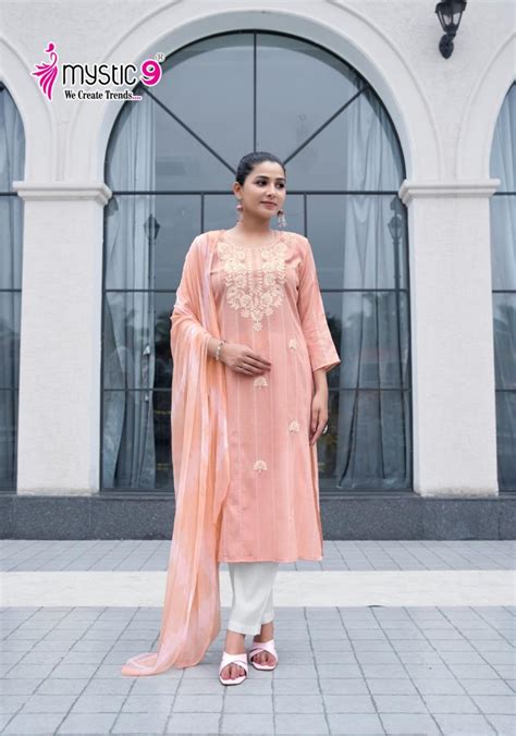 Mystic 9 Mihika Vol 1 Kurti Bottom With Dupatta Collection: Textilecatalog