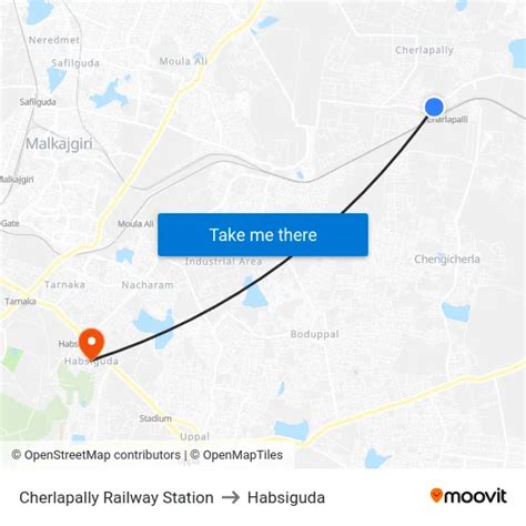 Cherlapally Railway Station to Habsiguda with public transportation