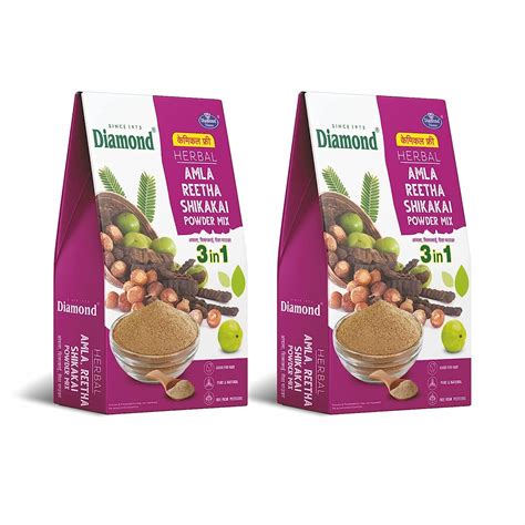 Diamond Herbal Amla Reetha Shikakai Powder Mix For Men & Women | Hair ...