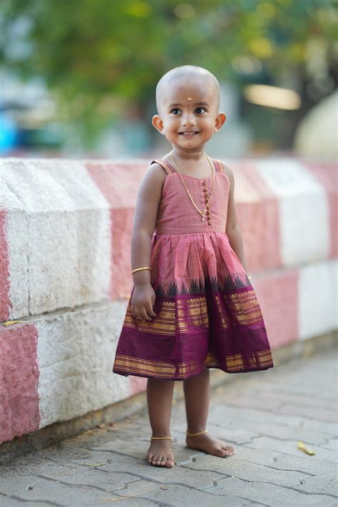 Aadhirai - Pink Cotton Kids Frock – Pleated Up