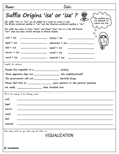 Suffix: '-ize' - Studyladder Interactive Learning Games