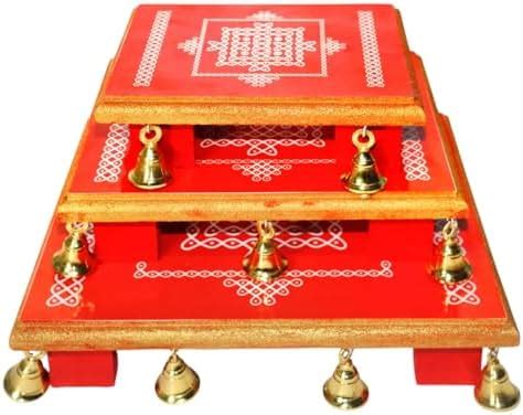 Wooden pallets | Pooja chowki | Pooja Table | chowki for Pooja Big Size ...