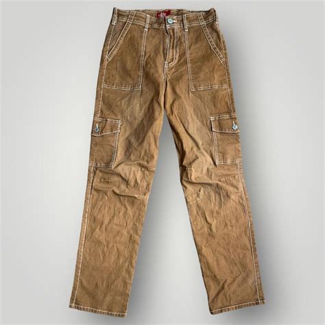 womens dickie cargo pants size 7/28 slightly... - Depop