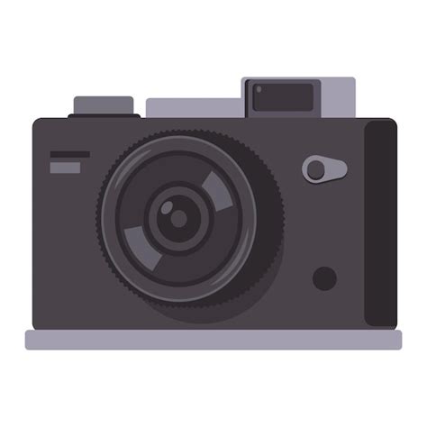 Amera with flash vector cartoon illustration isolated on a white ...