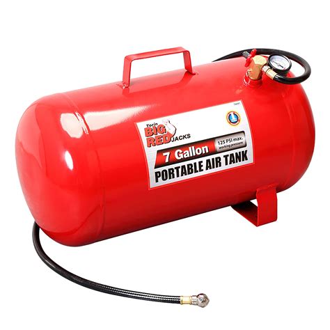 BIG RED Portable Horizontal Air Tank with 36" Hose, 7 Gallon Capacity ...