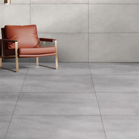Prime Cement Grey EcoTec Matt Porcelain Floor Tile - 600 x 1200mm