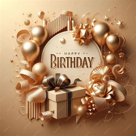 Premium Photo | Happy birthday elegant card