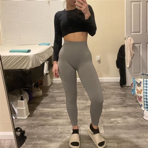 NVGTN light grey leggings Size xs Soooo smooth and... - Depop