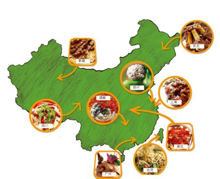 中国特产美食地图-快图网-免费PNG图片免抠PNG高清背景素材库kuaipng.com