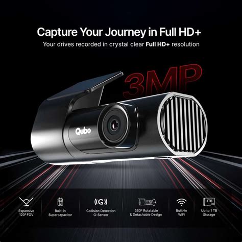 Qubo Smart Dashcam Pro X| FHD+| 1296p| NightPulse Vision ...