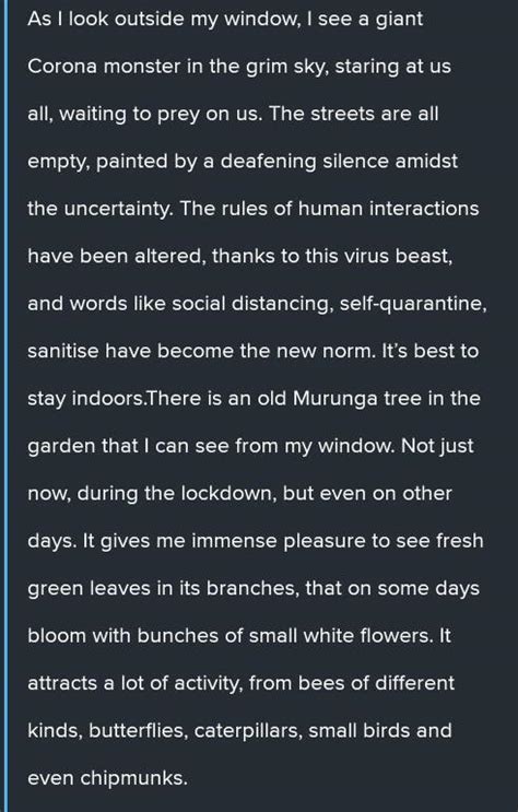 Describe the scene from your window caused by covid-19 pendemic state ...
