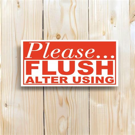 VOORKOMS Please Flush After Using Sign Board For Shop, Mall, Restaurant ...