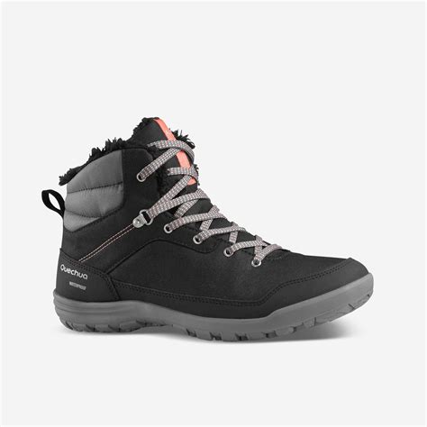 Women Snow Hiking Waterproof Winter Boots SH100 - Black