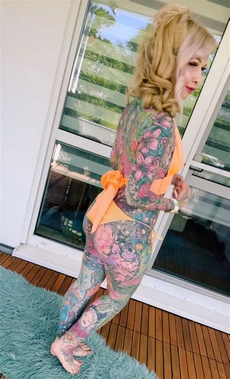 Instagram sensation Kerstin Tristan shows off £25,000 worth of tattoos in vibrant bikini shoot ...