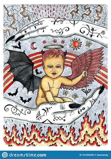 有天使和恶魔翅膀的小孩 库存例证. 插画 包括有 - 161650290