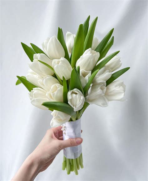 White Tulip Bridesmaid Bouquet