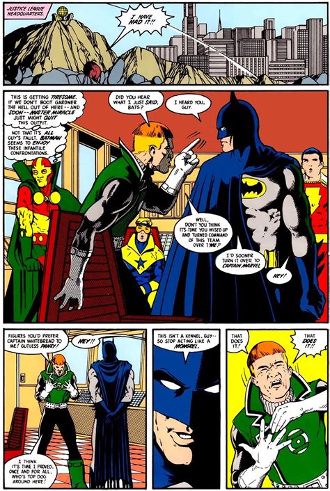 The classic Batman one punch scene with Guy Gardner Batman Green ...