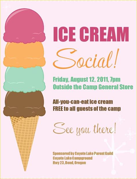 Free Ice Cream social Template Of Ice Cream social Free Printable Pta ...