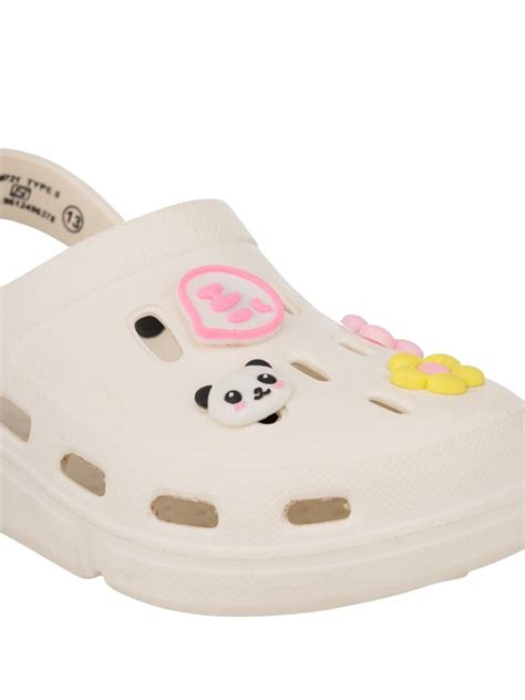Cute Panda & Heart Clogs for Girls – White | Yellow Bee – Yellow Bee India