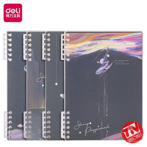 Jual Ring Binder File | Refillable Spiral Notebook Deli Planet A5/B5 ...