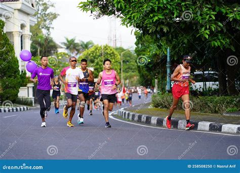Marathon Race in Magelang Indonesia, People Set Foot on City Roads a ...